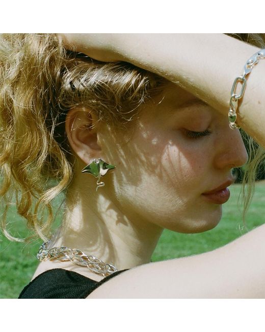 Luna Delphine Metallic Manta Studs