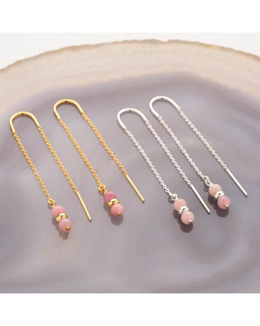 Nellou Jewellery Metallic Fall Birthstone Earrings October Opal Plated Sterling