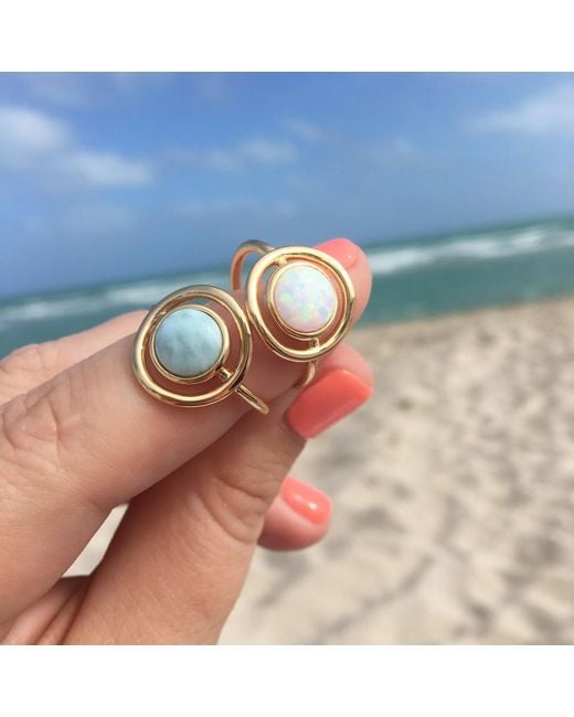 Glamrocks Jewelry Metallic Eclipse Ring Larimar