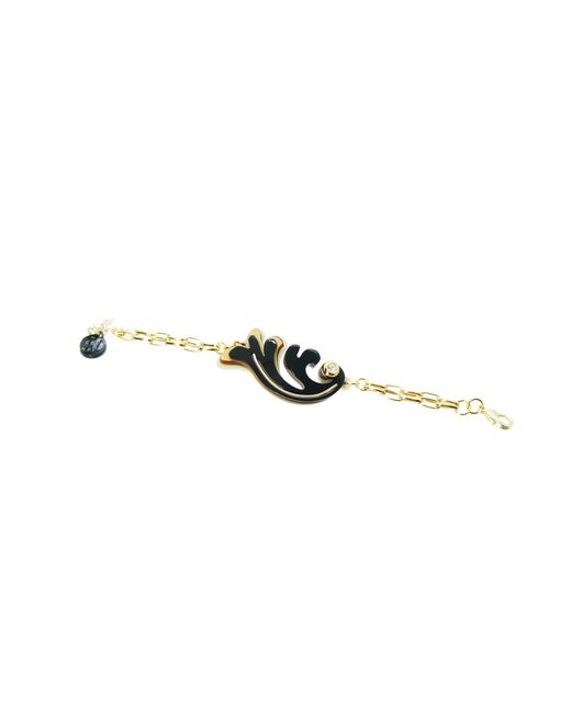 Gissa Bicalho Black Acrylic Handmade Bracelet Rosebush