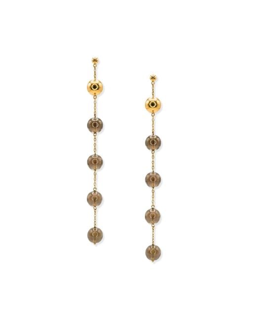 Jaredjamin Metallic Nora Dangle Smoky Quartz Earrings