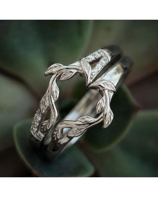 Azura Jewelry New York White Rooted Hearts Ring Vermeil