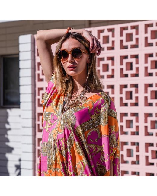 Jennafer Grace Red Voglia Rosa Caftan Kaftan Dress
