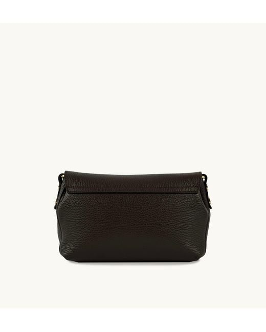 Apatchy London Black The Maisie Midi Chocolate Leather Bag