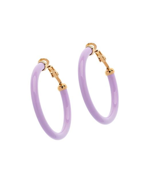 Emma Holland Jewellery Metallic Lilac Resin Hoop Clip Earrings