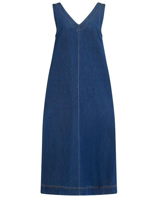 Sugarhill Blue Cerys Midi Sundress Deep Denim