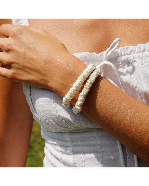 Silk Works White Neutrals Neutral Skinny Scrunchies