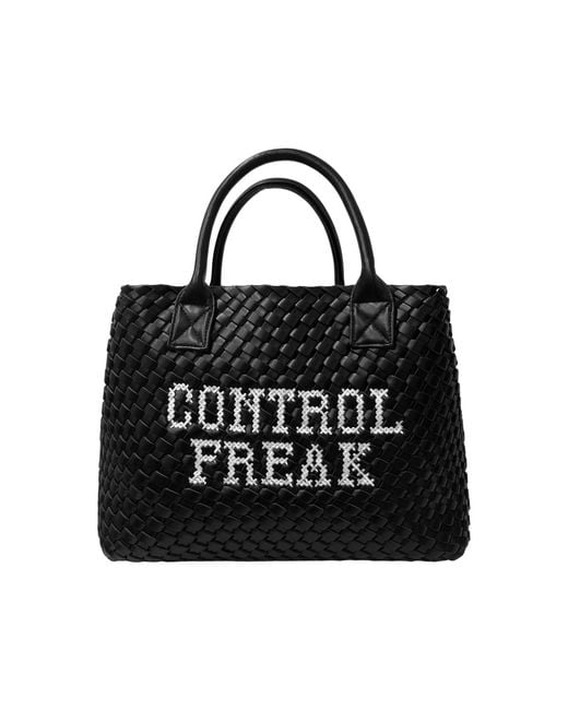 Lilly Loves Black Control Freak Embroidered Handbag