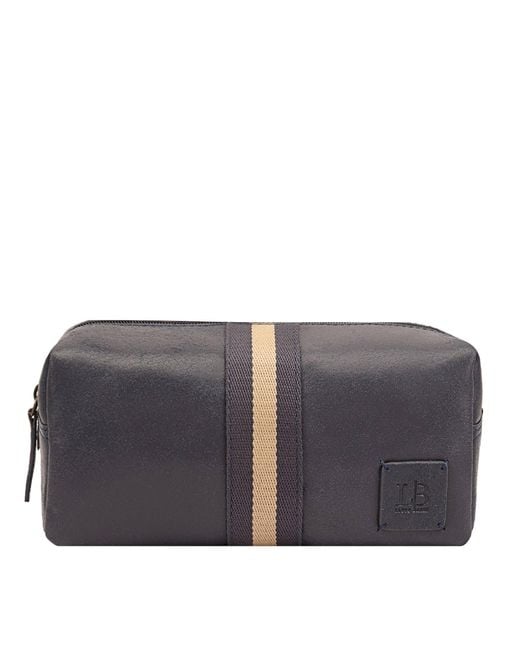 Lloyd Baker Gray Leo Leather Washbag for men