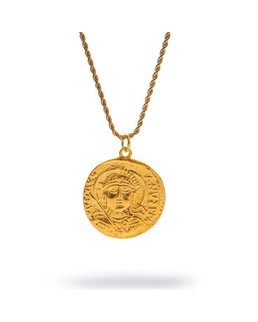 Ebru Jewelry Metallic Mystic Guardian Coin Medallion Necklace