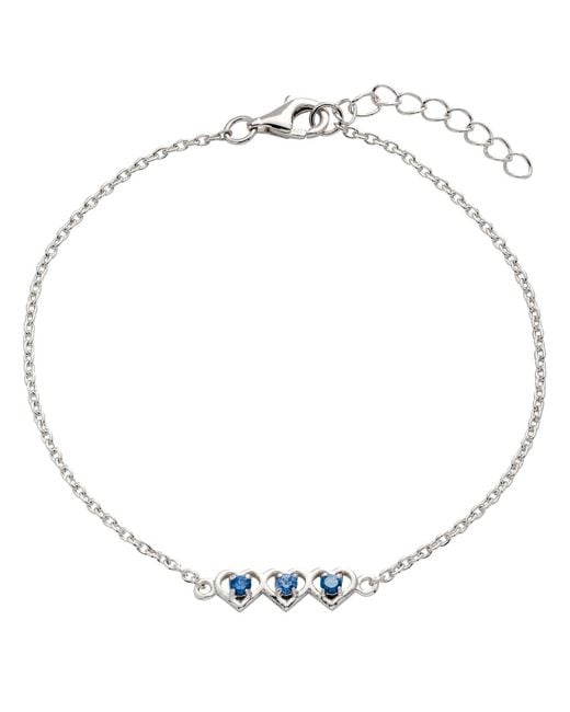 Belinda Jewelz Metallic Sapphire Triple Heart Bracelet