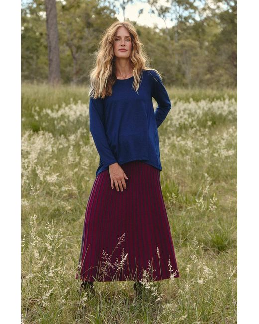 Adrift Clothing Blue Long Sleeve Swing Tee
