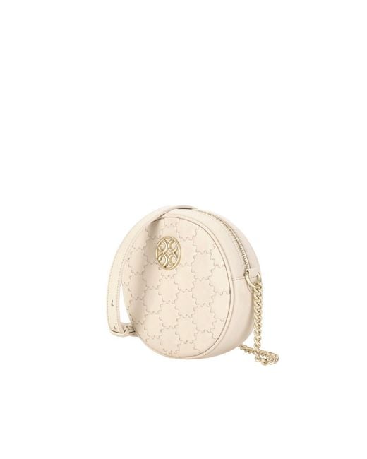 Orange Cube Natural Quilted Impressions Round Bag