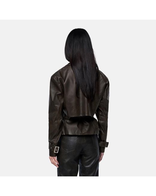 OW Collection Black Daphne Faux Leather Jacket