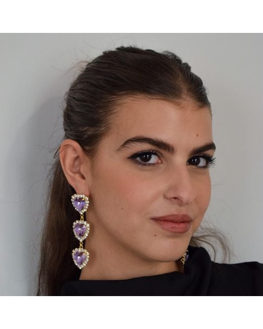 Achala Handcrafted Metallic Via Dell' Amore Heart Earrings