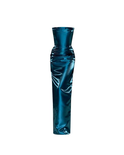 Moda Glam Blue Talia Strapless Corset Gown