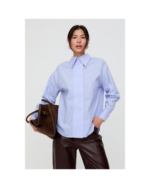 Lily and Lionel Blue Dapper Double Placket Stripe Shirt