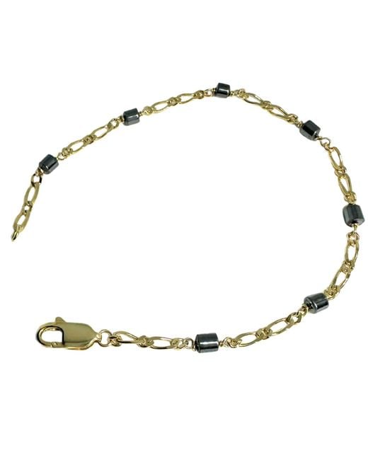 Tg-Jewellery by Tamara Gervasio Metallic Hematite Figaro Chain Bracelet for men