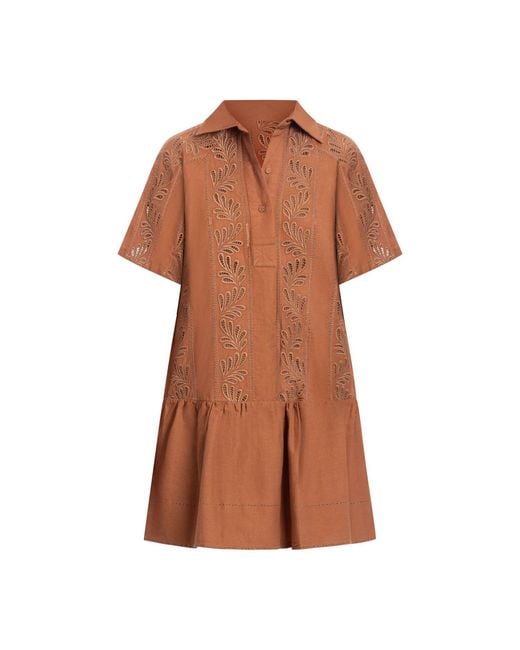 Bindu Brown Athena Dress Linen