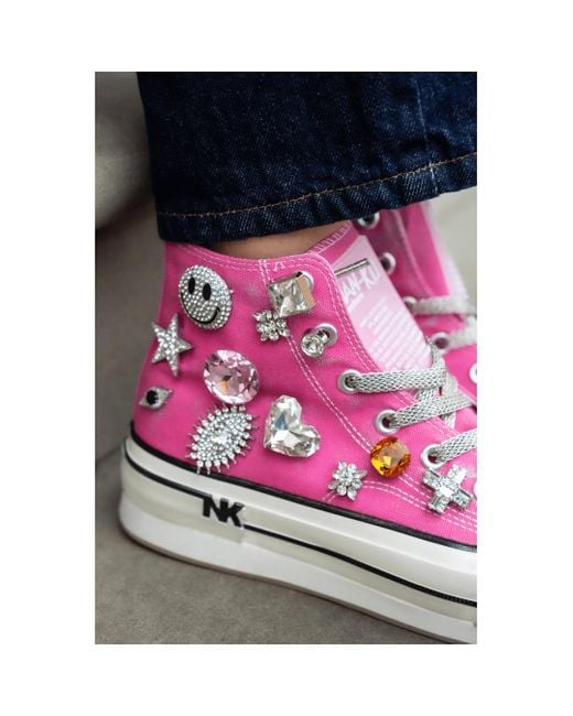 Keith Scarrott Shoes Pink Sorriso Embellished Hi-Top
