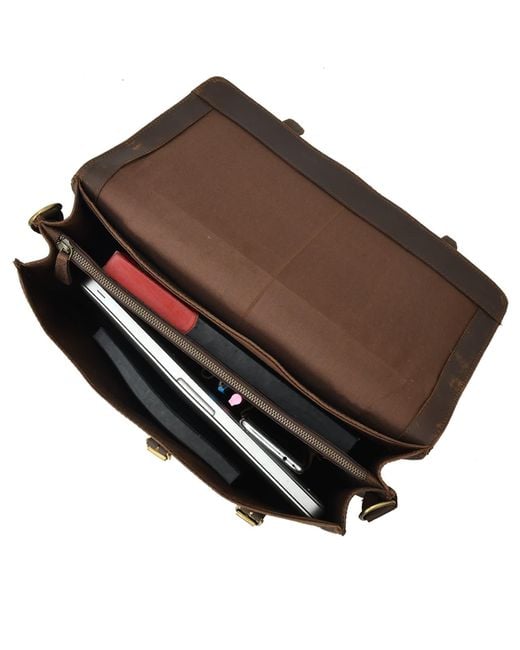 Dötch Leather Black Lakshan Leather Messenger Laptop Bag for men