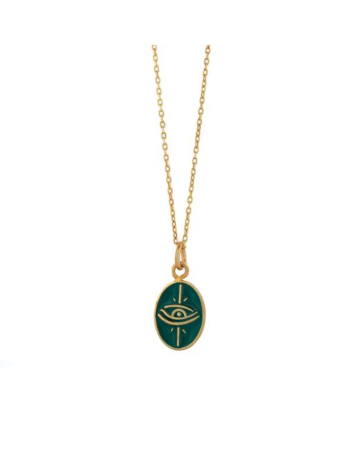 Ebru Jewelry Metallic Enamel Evil Eye Minimalist Protective Necklace
