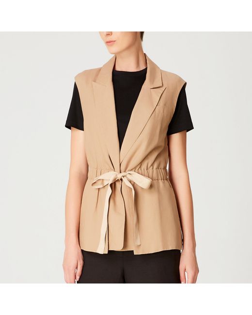 Smart and Joy Brown Waistcoat With Drawstring