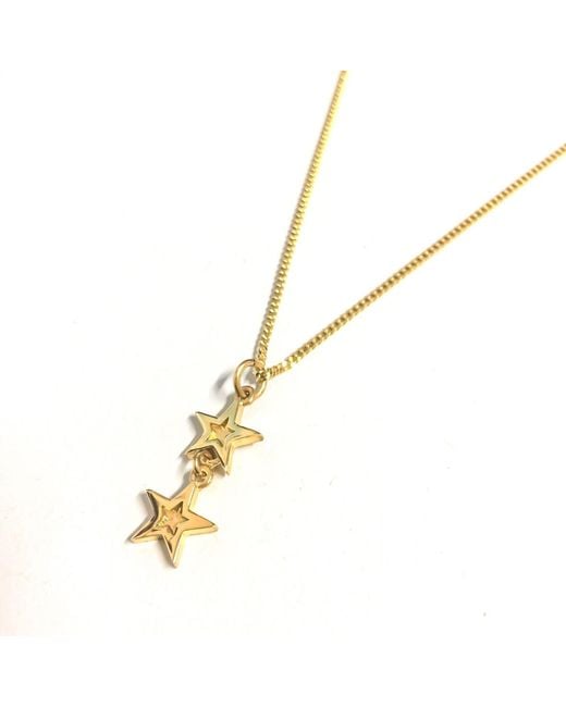 Edge Only Metallic Mini Megastar 2 Star Pendant 18Ct Vermeil