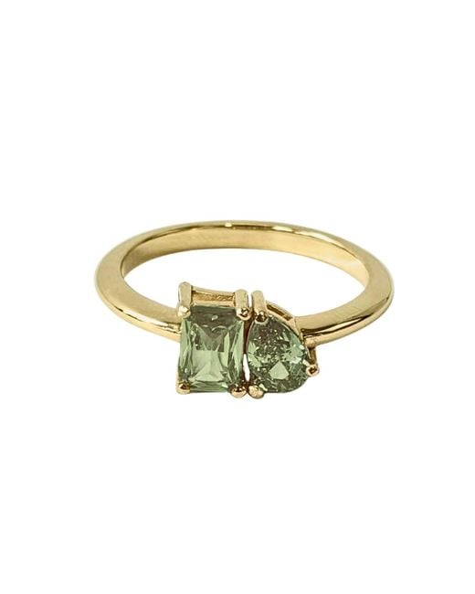 Belinda Jewelz Metallic Toi Et Moi Peridot Birthstone Ring