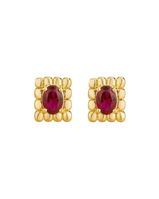 Juvetti Pink Fondi Ruby Earrings Set