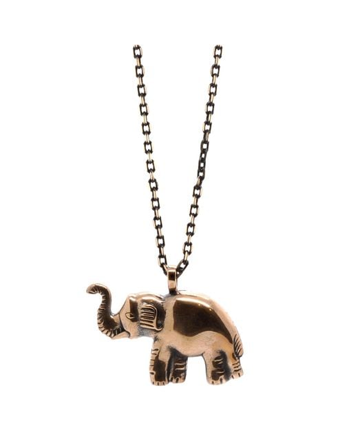Ebru Jewelry Metallic Symbol Of Luck Elephant Long Chain Necklace