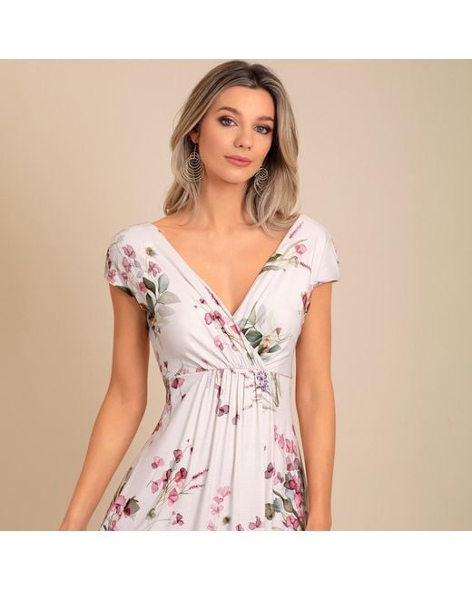 Alie Street London Metallic Sophia Maxi Dress Petite Petal Floral