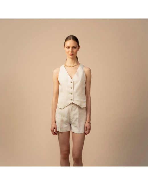 Anse Victorin Natural Kim Linen Vest