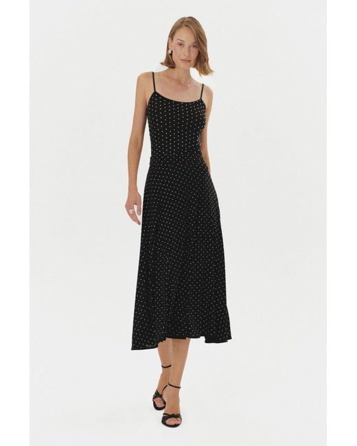 Exquise Black Stone Knit Midi Bobby Skirt –