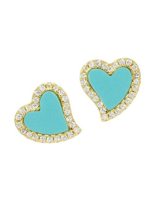 KAMARIA Blue Amore Heart Stud Earrings