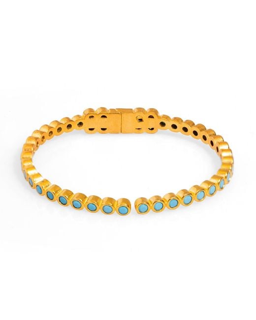 Ebru Jewelry Metallic Gemstone & Dainty Bangle Bracelet