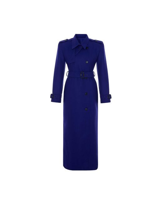 Maison sél Blue Aria Wool Trench Coat