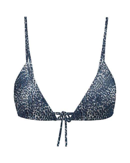 Blackbough Swim Blue Cynthia Triangle Top Snow Leopard Jacquard
