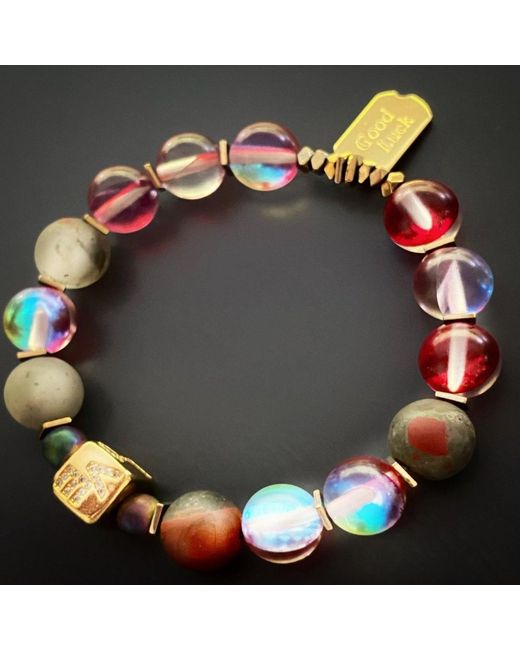 Ebru Jewelry Red Good Luck Cat Eye Love Bead Bracelet
