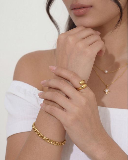 Elk & Bloom Metallic Chunky Double Dome 14K Ring