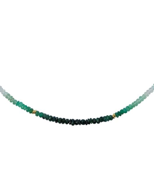 Bombyx House Metallic Emerald Ombre Station Necklace