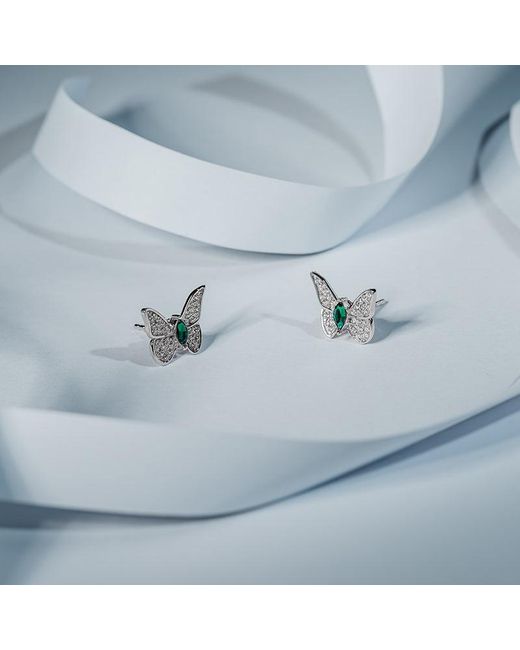Far East Jewelry Blue Handcrafted & Crystal Dream Butterfly Earrings