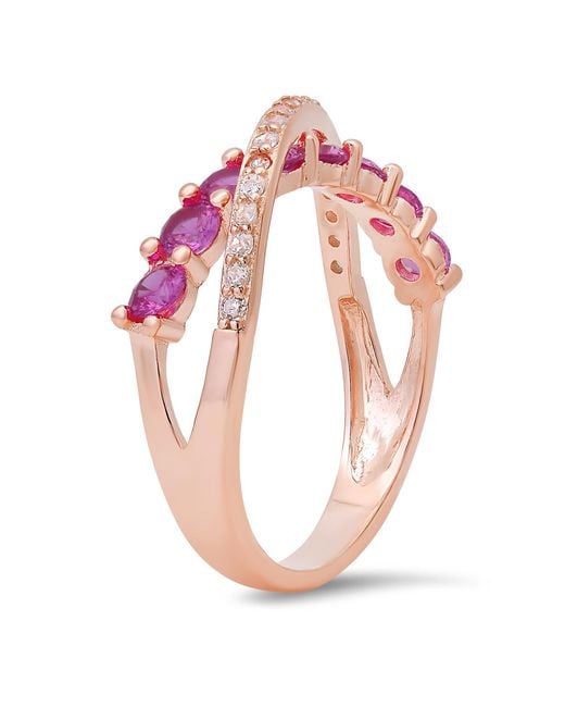 Kylie Harper Pink Sapphire Crossover Ring