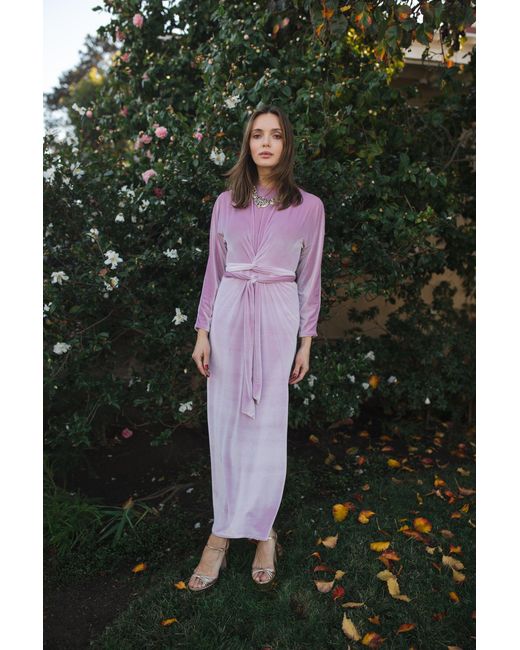 Jennafer Grace Purple Lily Velvet Twist Dress