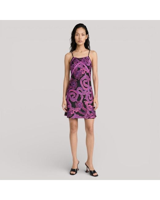 Monzlapur New York Purple Silk Serpent Noir Dress