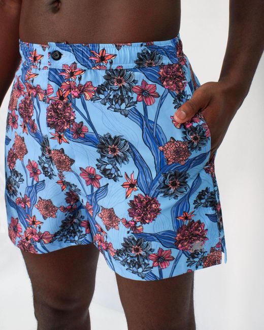Lords of Harlech Blue Quack Ocean Floral for men