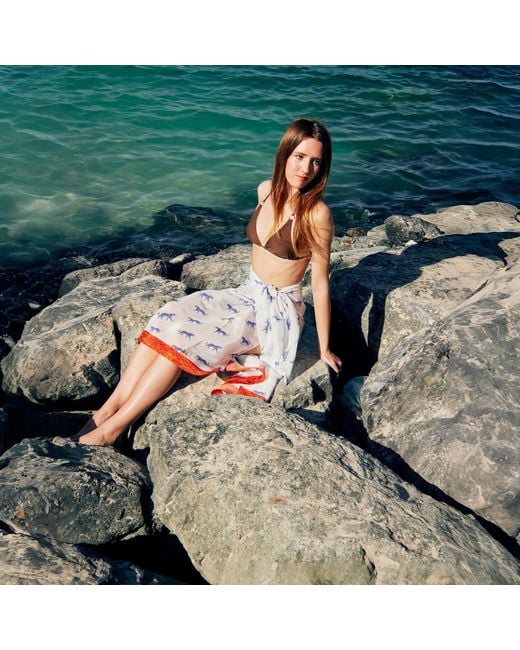 DHARA SHETH DUBAI Blue Leopard Luxe Sarong