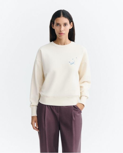 Thinking Mu White Ecru Dandelion Jodie Sweatshirt