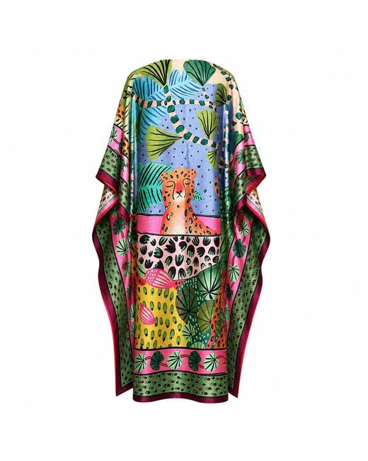 Richa Sharma Blue Handcrafted Pure Silk Luxury Kaftan
