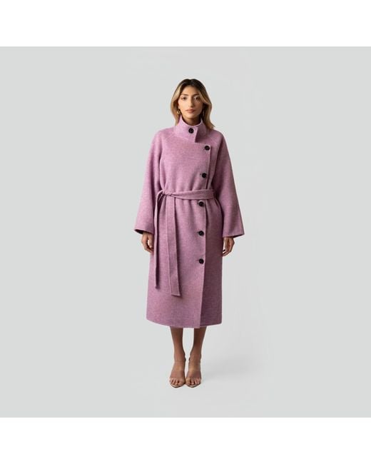 Maui X Lolita Purple Carrie Rose Wool Cashmere Coat